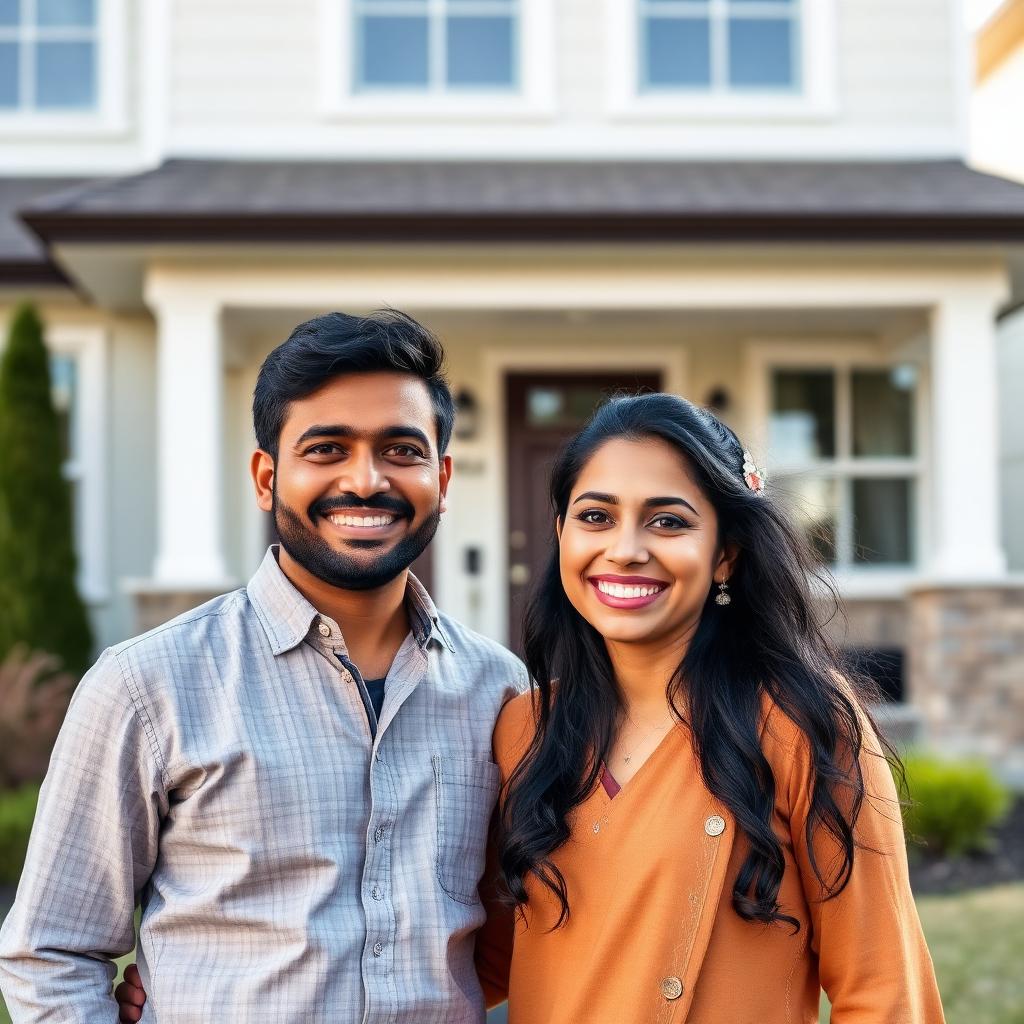 Family on the porch of their new home