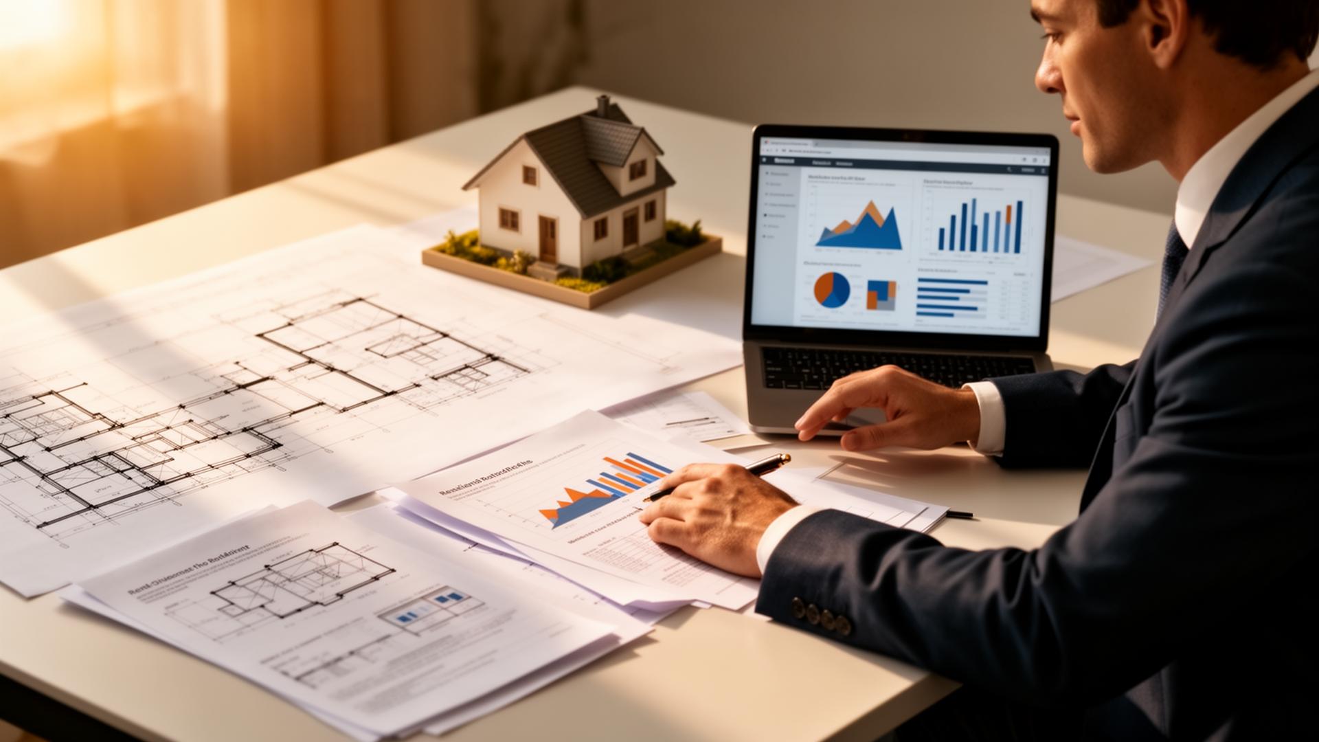 Investor reviewing rental property numbers