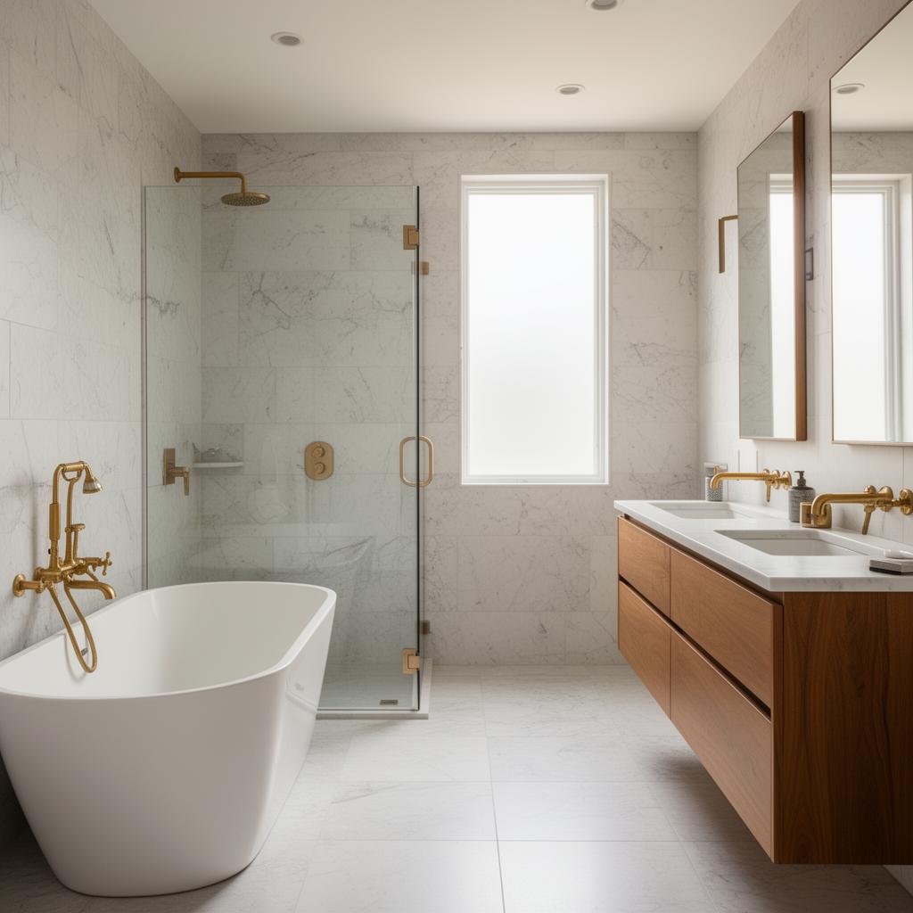 The Garcias' new primary bathroom